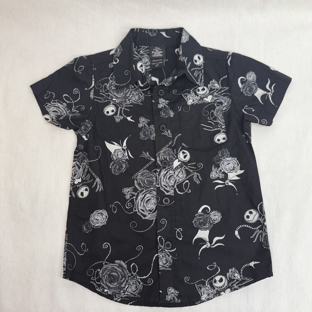 Disney Nightmare Before Christmas Jack Button Up Shirt Halloween Toddler 2T